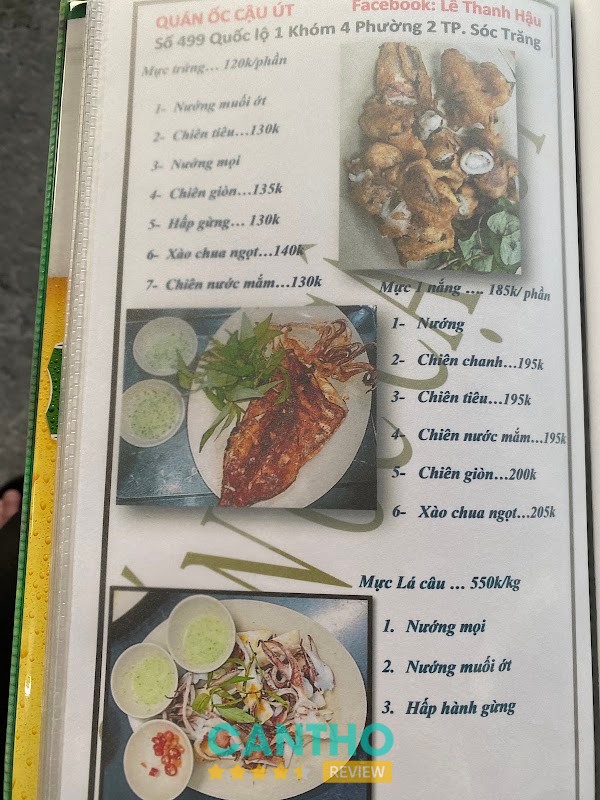 Món ốc và hàu tại Quán Ốc Cậu Út